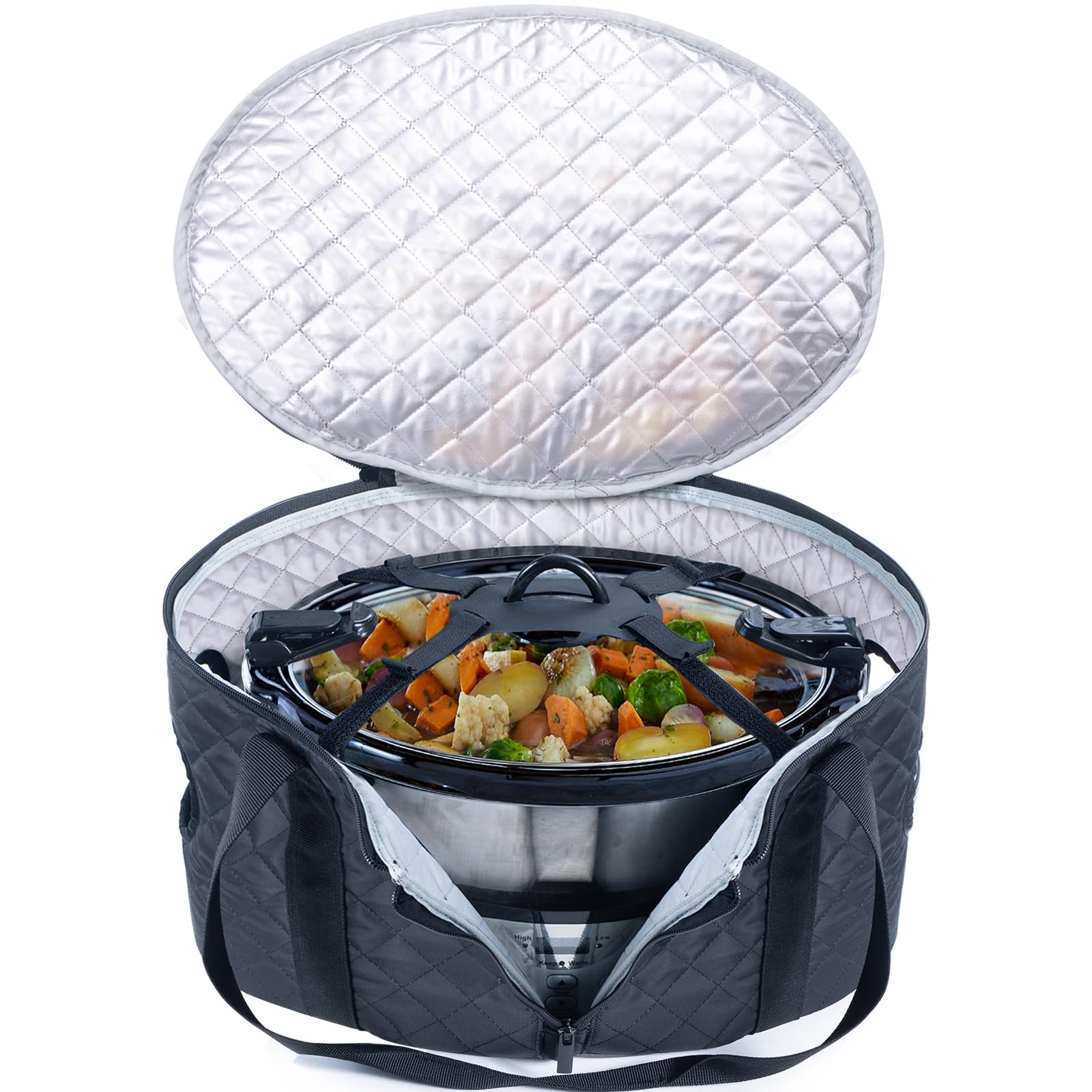 BAGSPRITE slow cooker case main view with insulated padding keeps food warm during transport