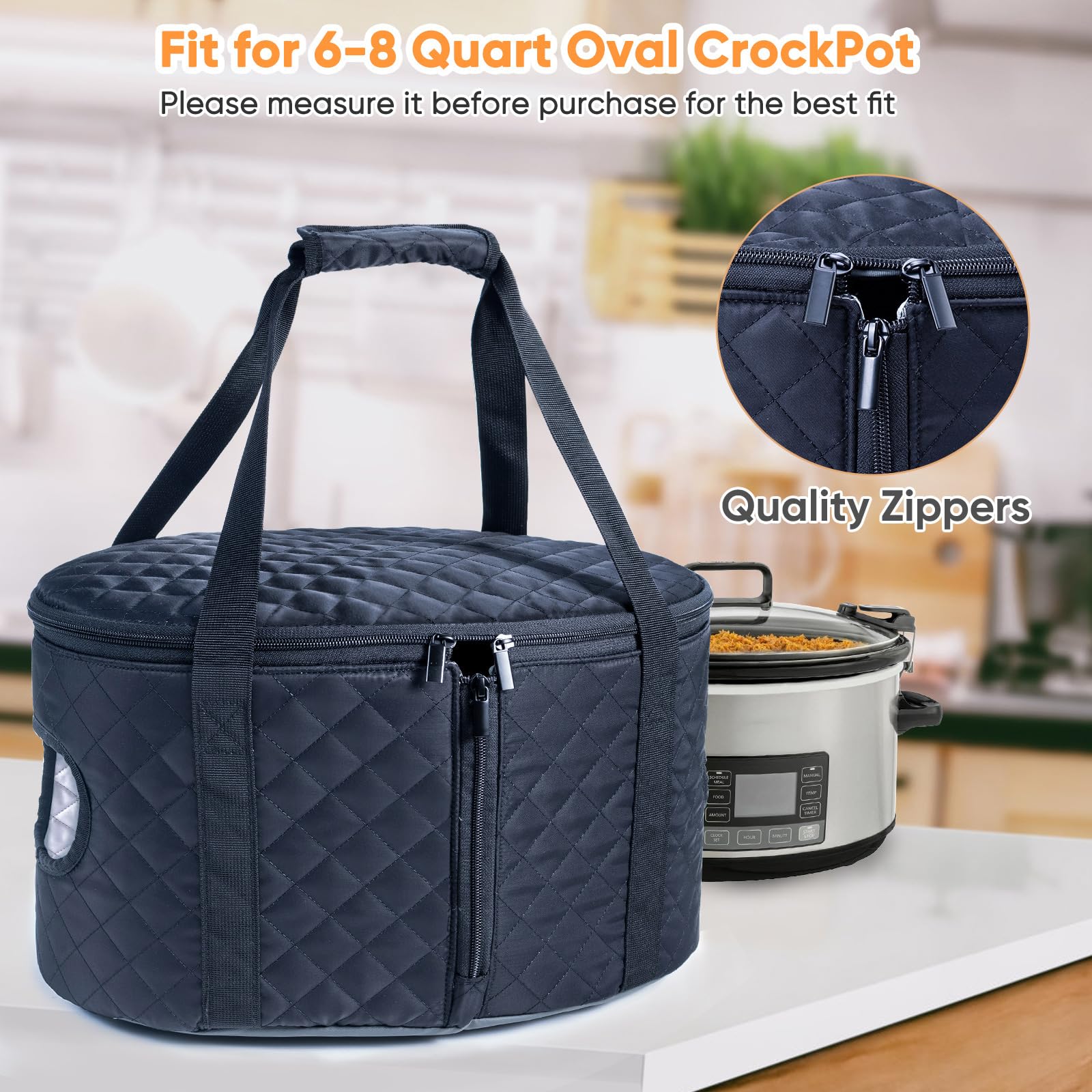 BAGSPRITE case side slots provide steady carrying for heavy slow cookers