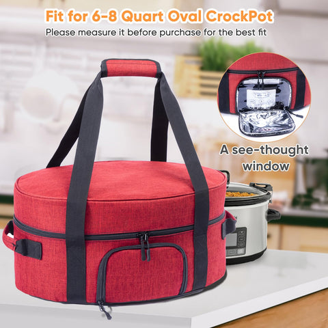 BAGSPRITE spacious interior fits 6-8 qt slow cookers for easy transport