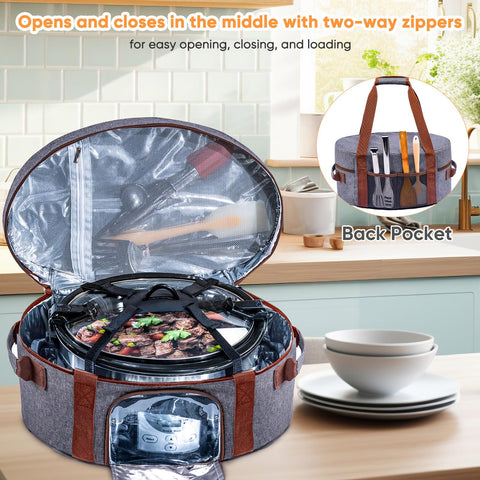 BAGSPRITE bag offers spacious storage for 17 by 12 by 9 inch slow cookers