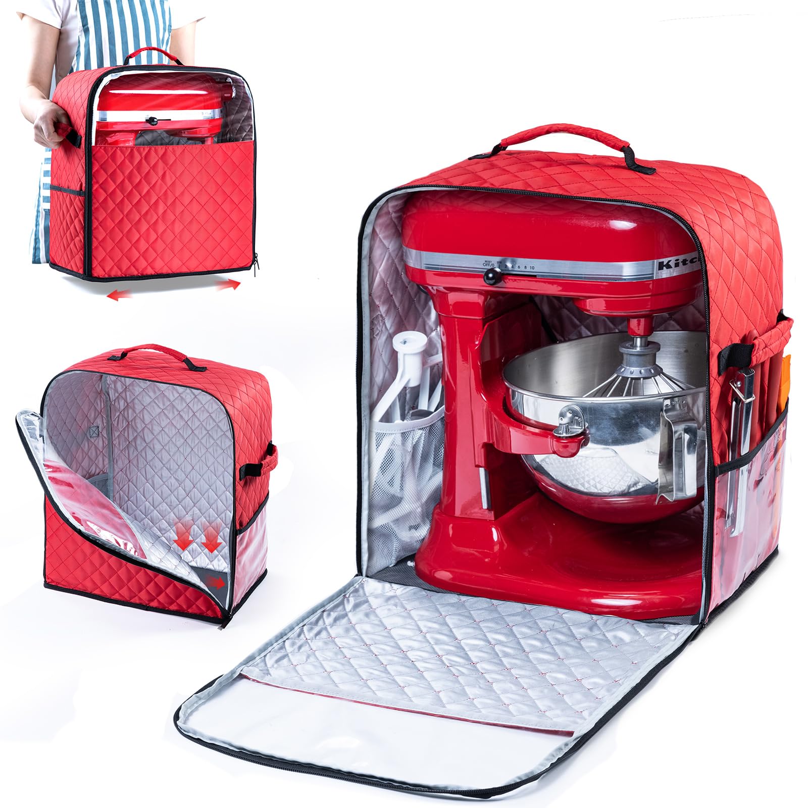 BAGSPRITE stand mixer cover with slider base for easy movement and dust protection.