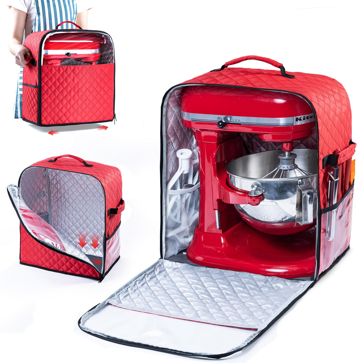 BAGSPRITE stand mixer cover with slider base for easy movement