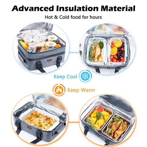 BAGSPRITE thermal insulated bag with top pocket for plates and oven mitts.
