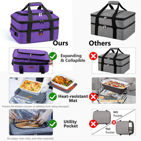 BAGSPRITE top utility pocket keeps plates and mitts handy.