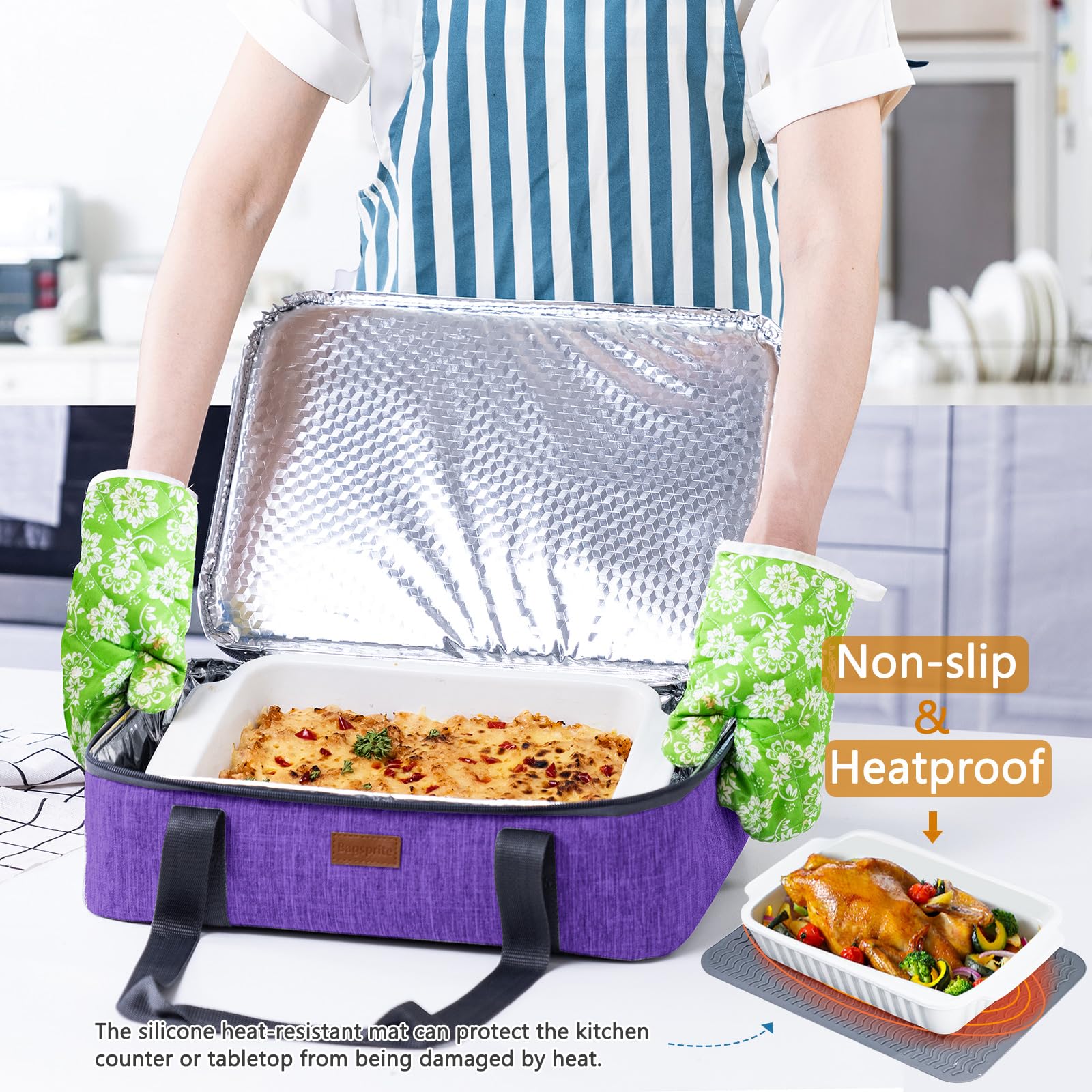 BAGSPRITE travel-friendly hot or cold carrier supports meal transport.