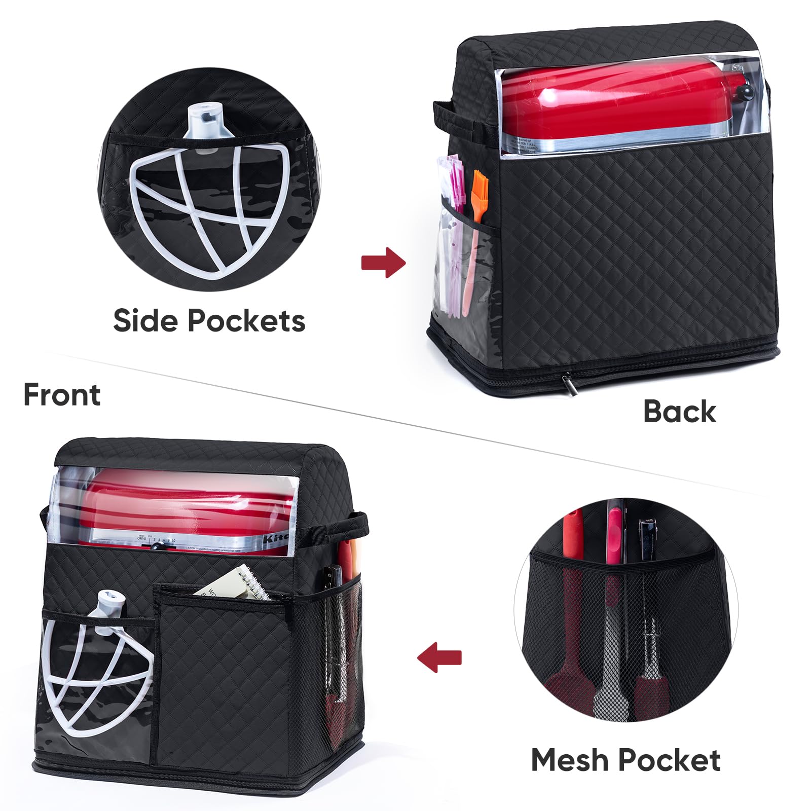 BAGSPRITE water-resistant quilted nylon protects from spills and daily wear.
