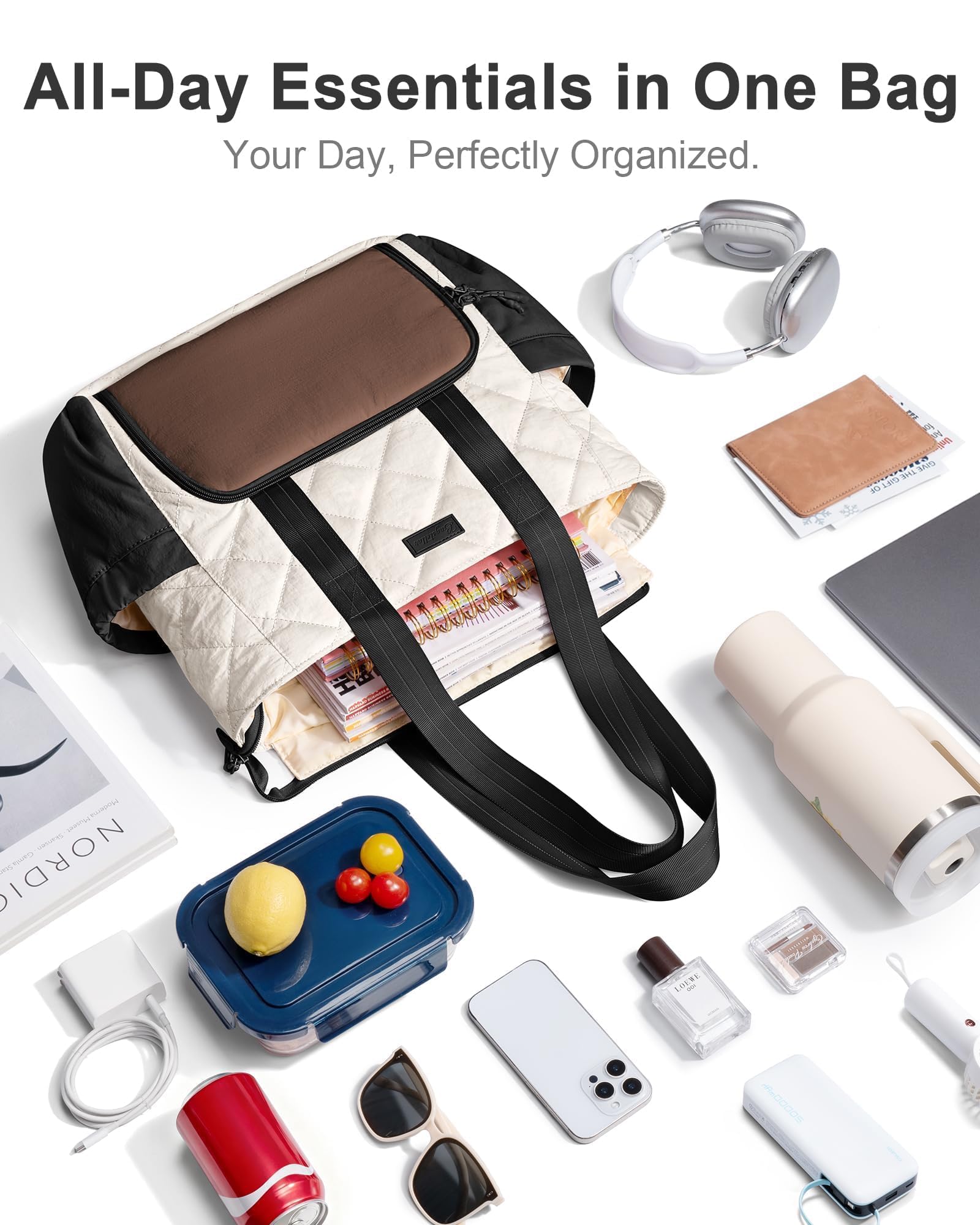 Bagstellar Puffer Lunch Tote adjustable strap for comfort