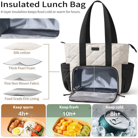 Bagstellar Puffer Lunch Tote insulated lining keeps meals fresh