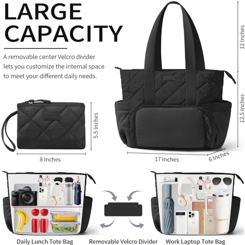Bagstellar Puffer Lunch Tote laptop sleeve keeps your device protected during commutes.
