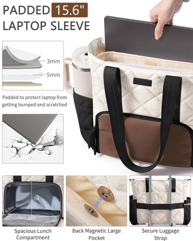 Bagstellar Puffer Lunch Tote large cup holder for hydration