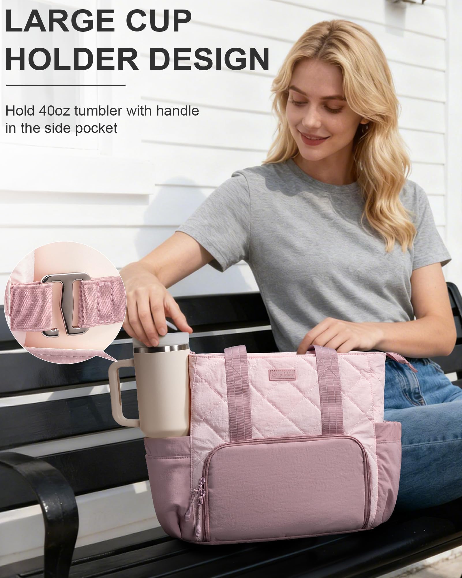 Bagstellar Puffer Lunch Tote multiple pockets for organization
