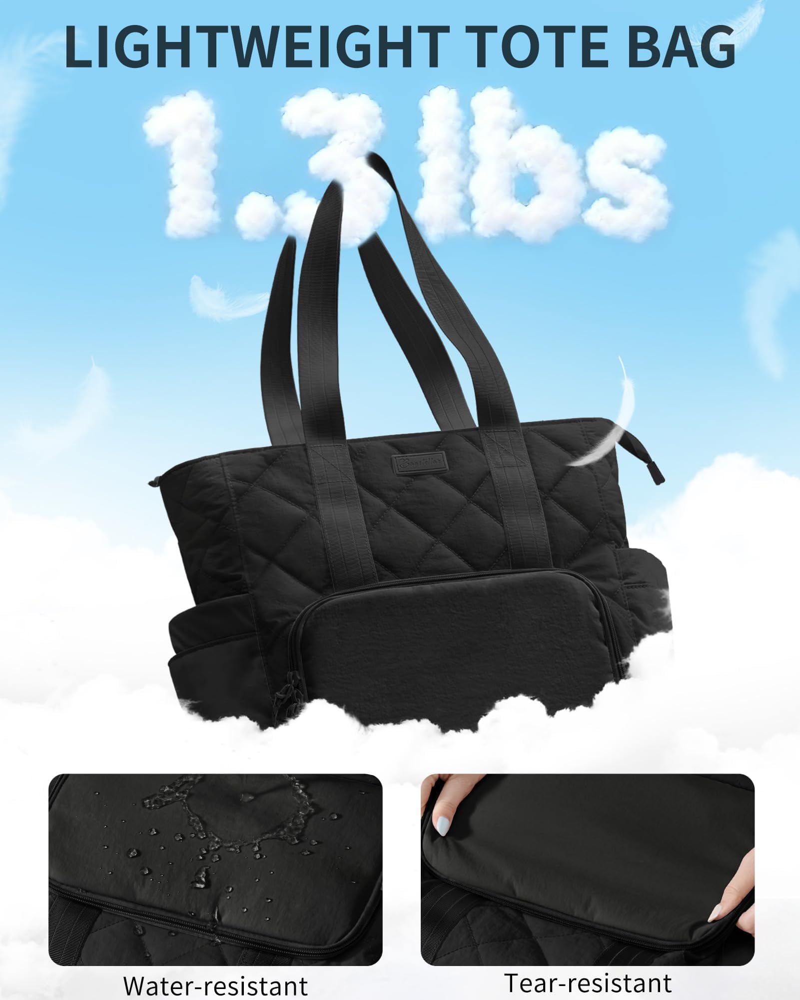 Bagstellar Puffer Lunch Tote side water bottle pocket for on-the-go hydration.