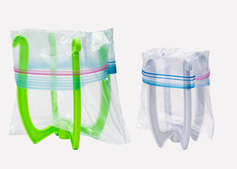 Bagwell sealable bag holder open for gallon bags during filling