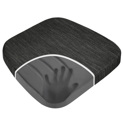 Baibu dual-layer memory foam cushion enhances comfort on dining chairs.
