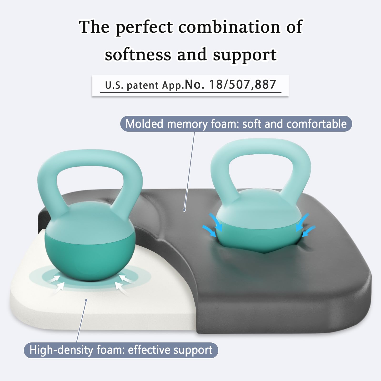 Baibu silicone non-slip base keeps cushion securely in place.
