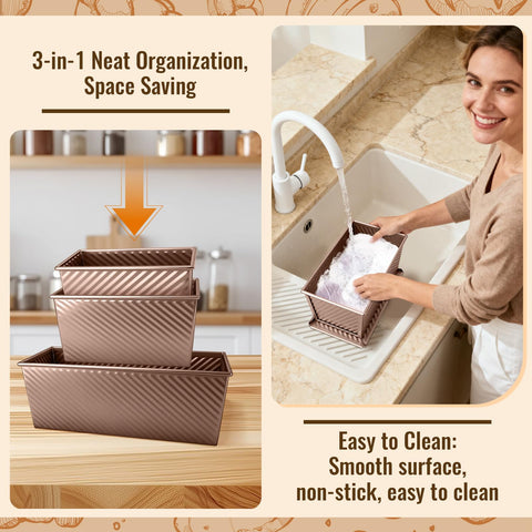 BAISHUN non-stick coating enables effortless loaf release and quick cleanup.