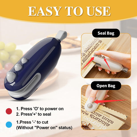 Bajorp minibagsealer USB-C rechargeable power source eliminates batteries