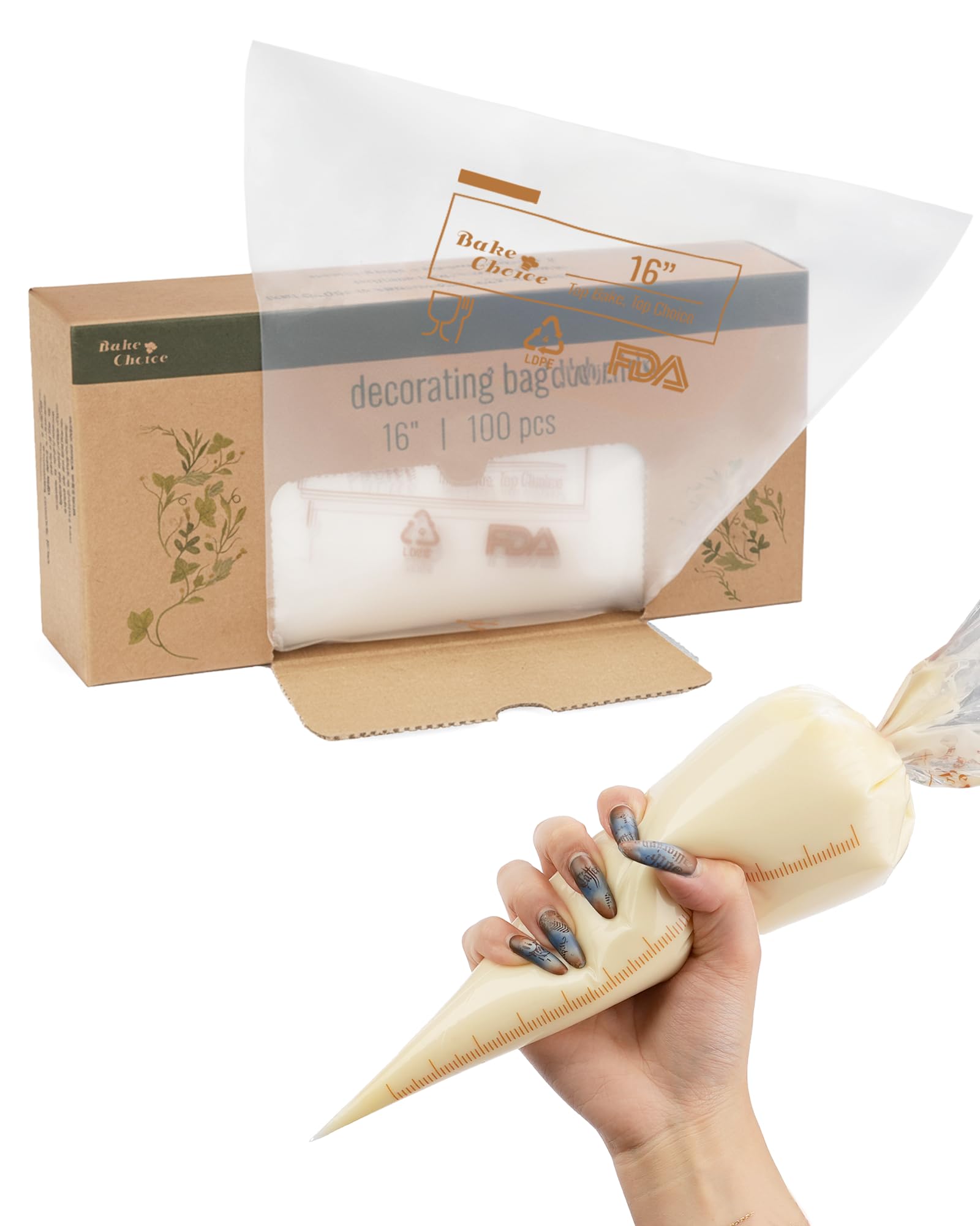Bake Choice 16-inch large piping bags for precise frosting on cakes and cookies
