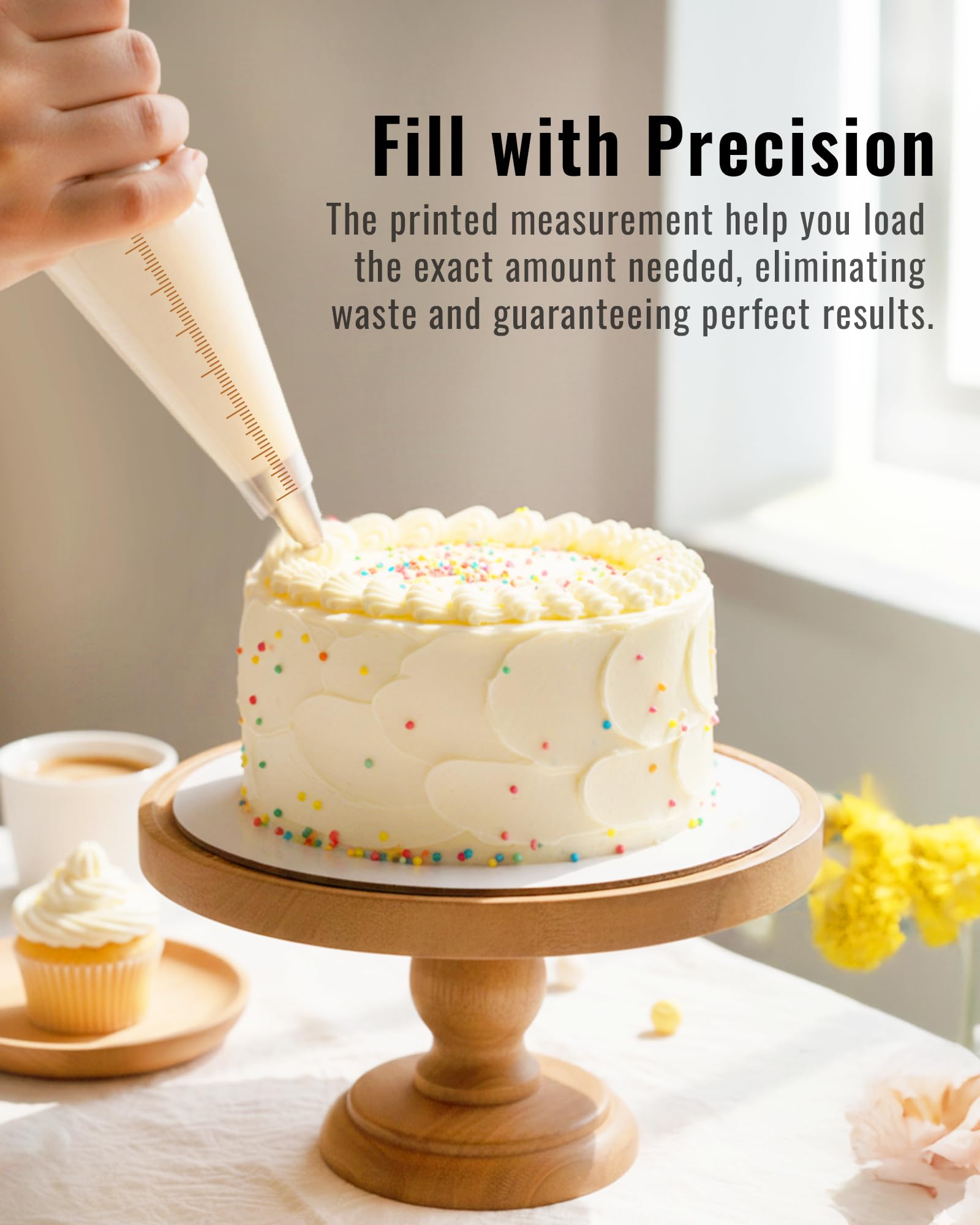 Bake Choice-measured piping bags feature clear marks for consistent decorating