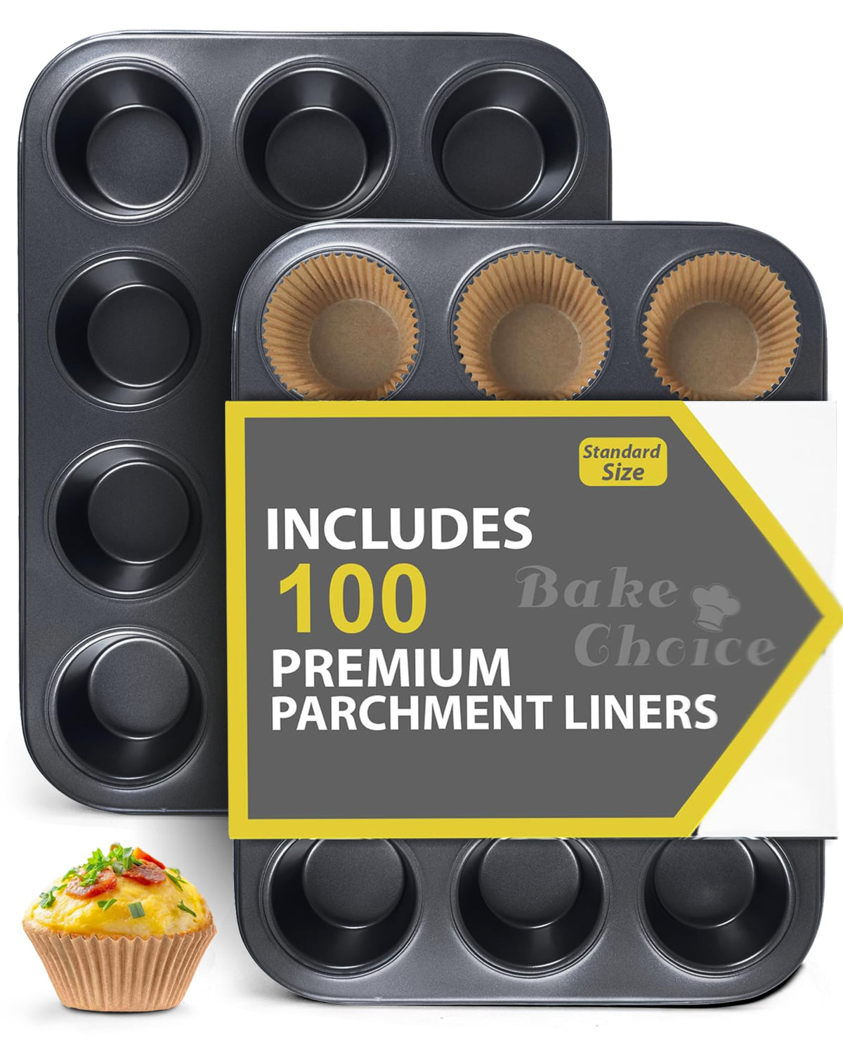 Bake Choice muffin pan 12 cups for even, reliable baking