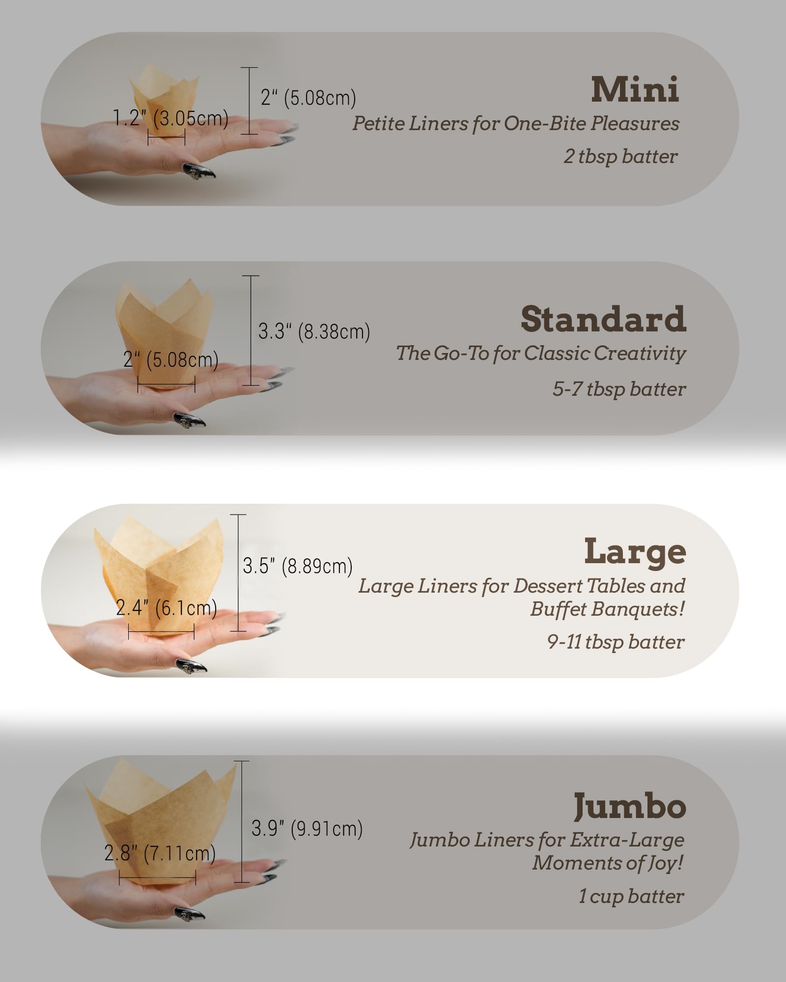 Bake Choice Nordic Paper packaging for 100pcs liners