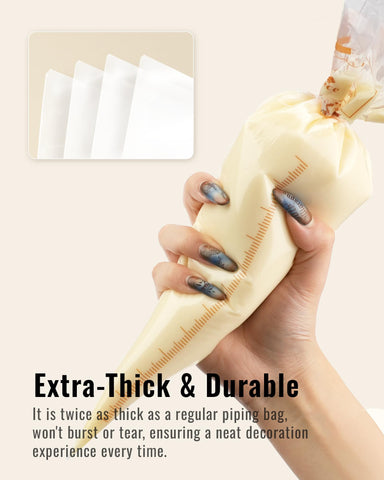 Bake Choice tipless piping bags allow snip-to-size detailing and outlines