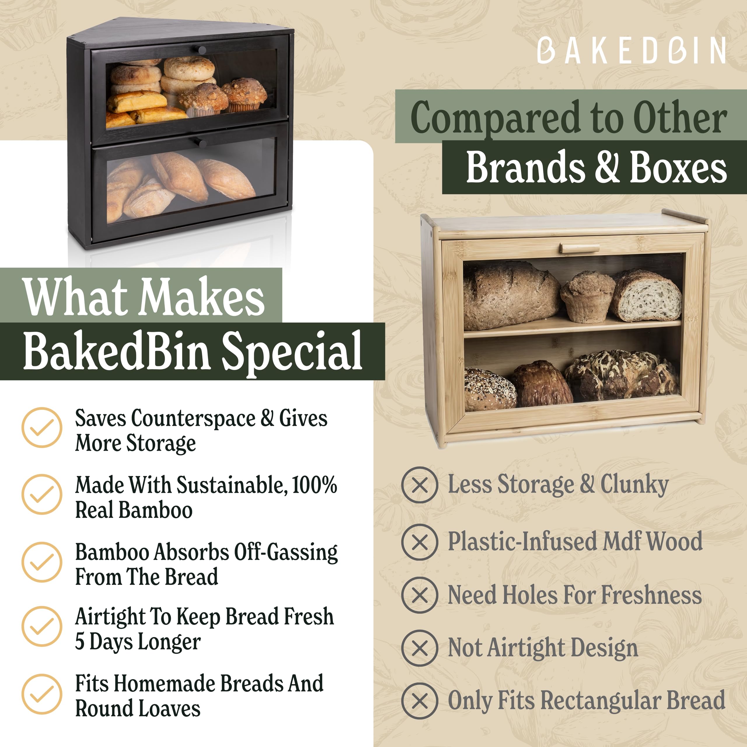 BakedBin easy installation with included tool for fast setup.