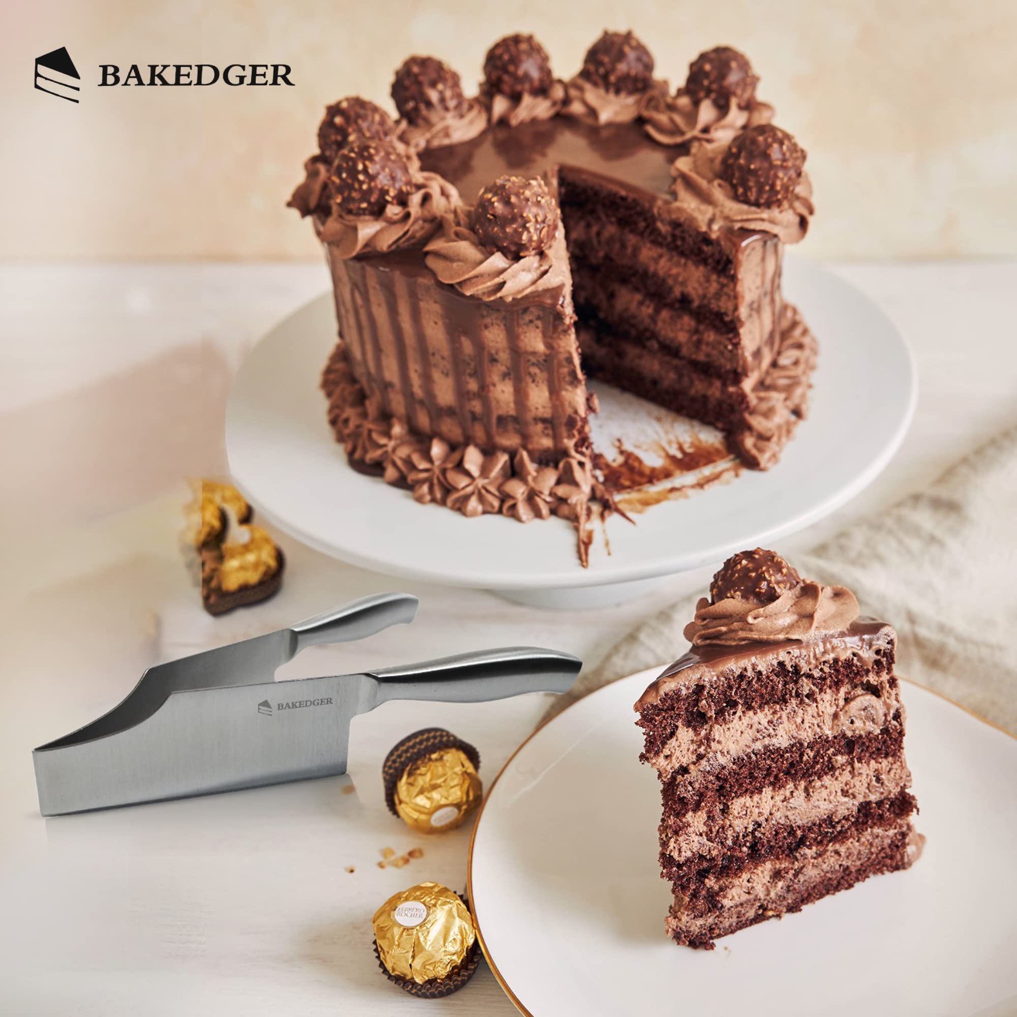 Bakedger stainless steel cake tool offers safe, dishwasher-friendly maintenance.