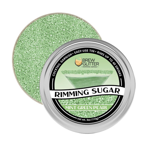 Mojito shot styled with Bakell Brew Glitter Mint Green rim sugar.