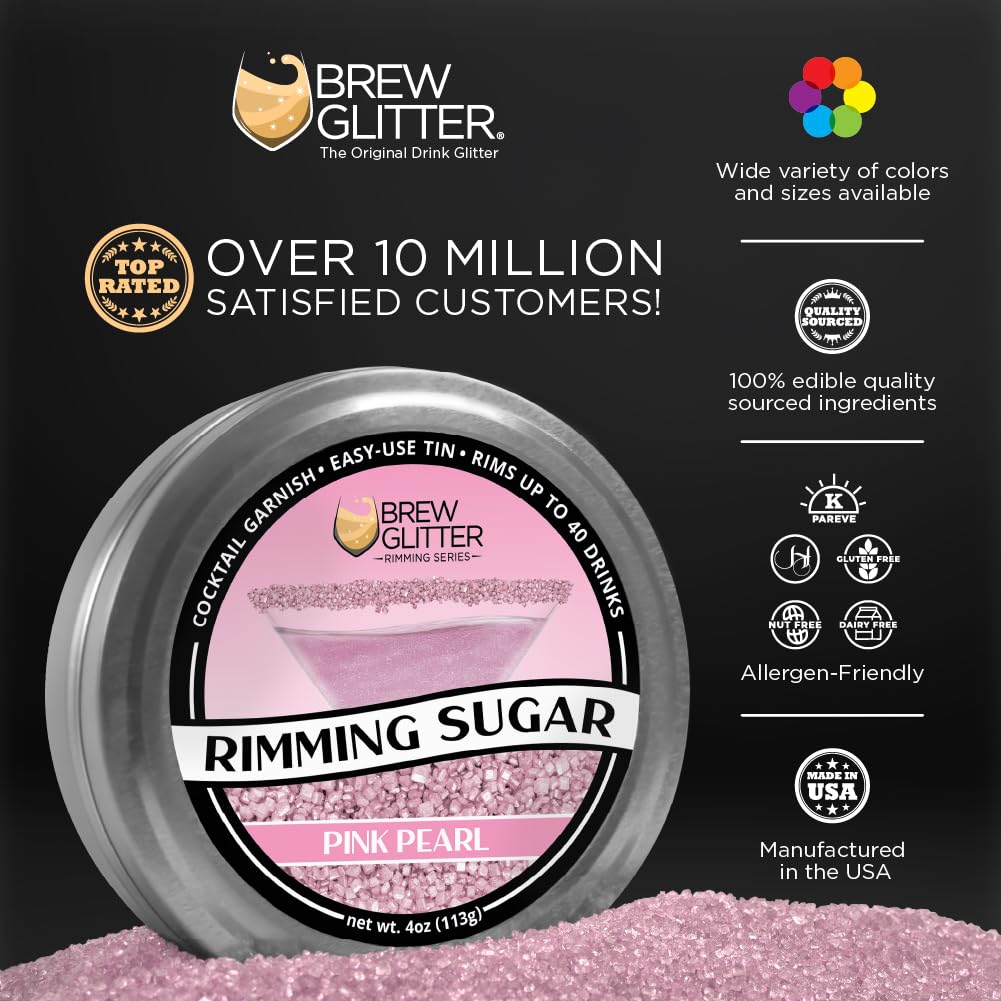 Bakell pink rimming sugar bar tin enables mess-free, elegant rims on drinks