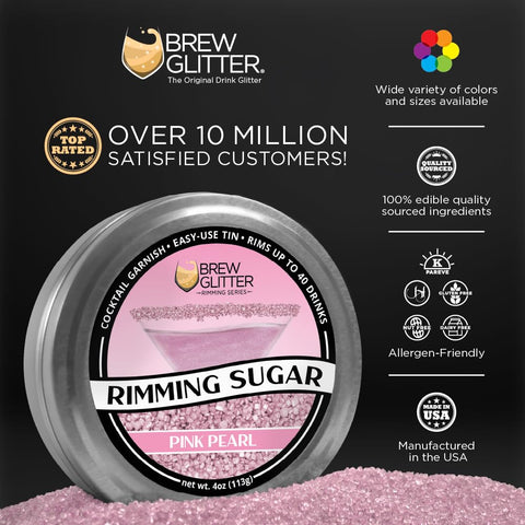 Bakell pink rimming sugar bar tin enables mess-free, elegant rims on drinks