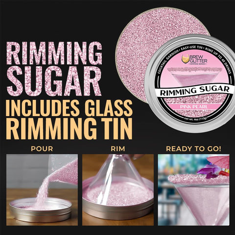 Bakell pink rimming sugar delivers a visually appealing rim to cocktails