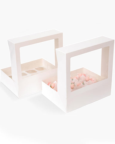 Bakepacker 13x10x3.5 inch box, compact packaging for cupcakes.