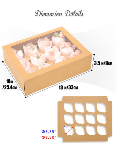 Bakepacker 6-pack brown cupcake boxes keep pastries organized