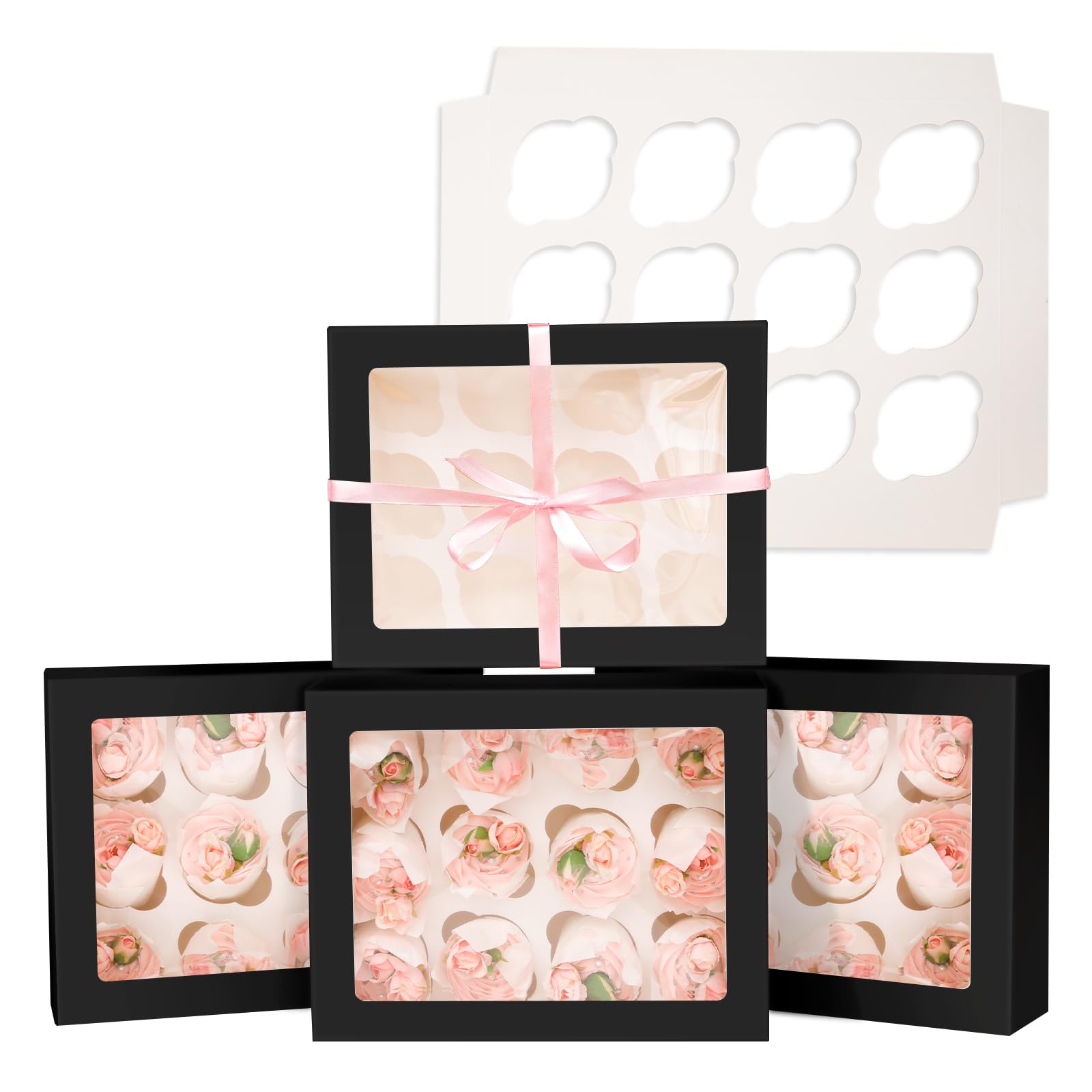 Bakepacker cupcake boxes side view showing sturdy kraft transport