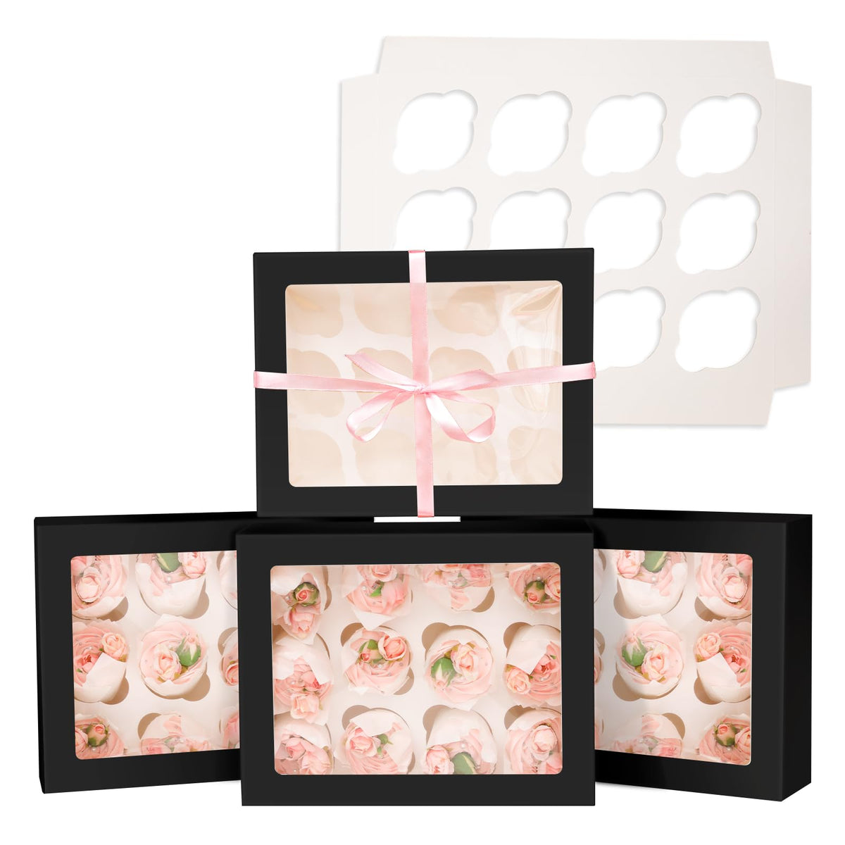 Bakepacker cupcake boxes side view showing sturdy kraft transport