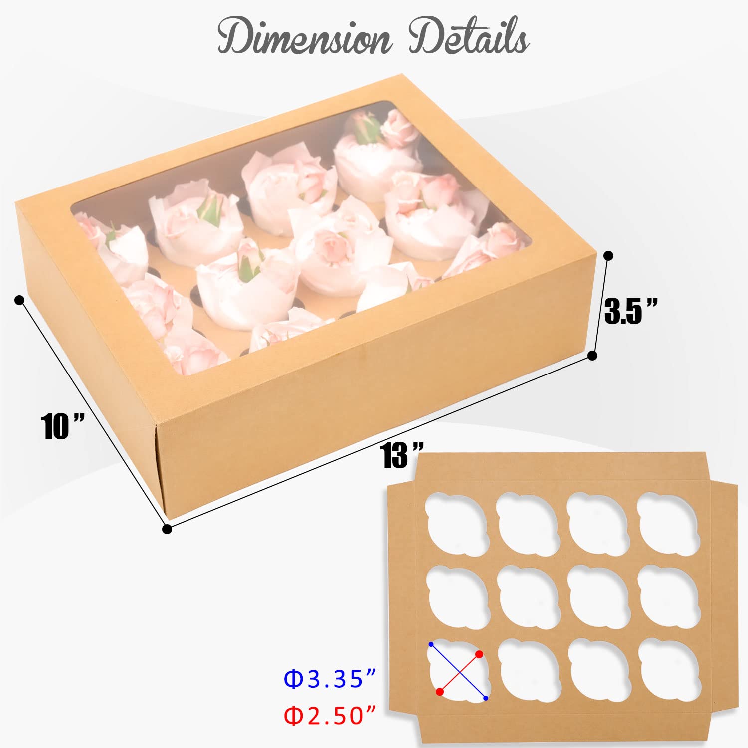 Bakepacker windowed cupcake box set ideal for delivery and gifting