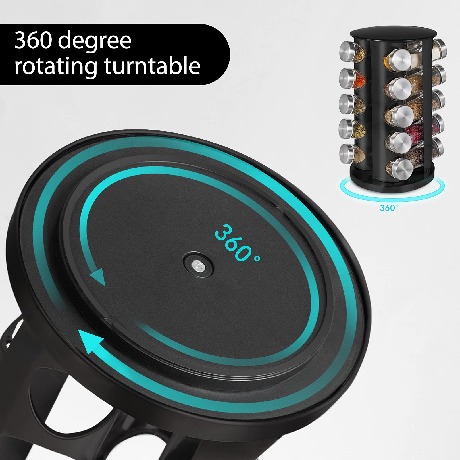 Baker Boutique Spice Rack lids feature a sturdy seal to help keep flavors fresh.