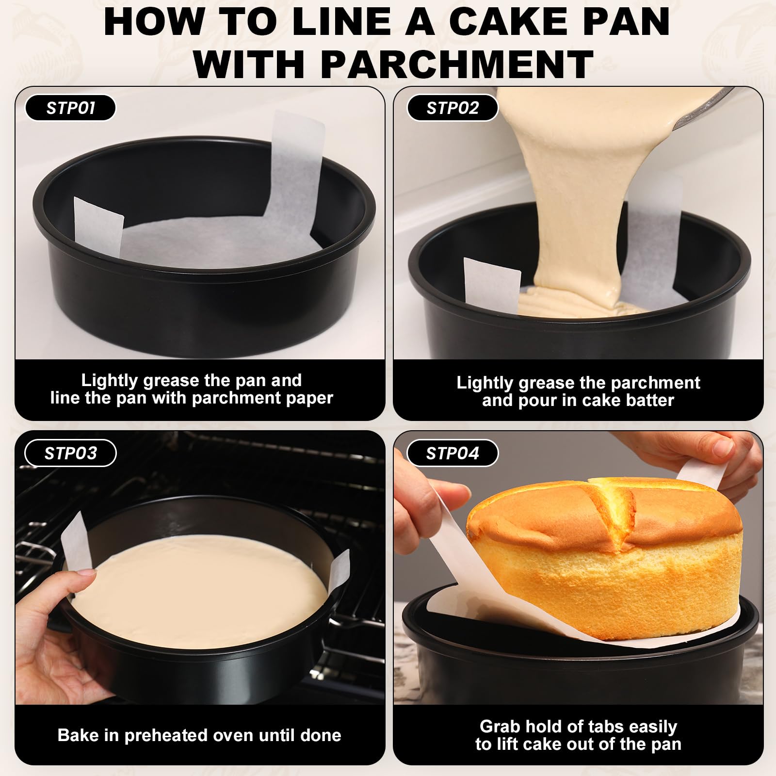 BakerChef cake pans are top-rack dishwasher safe for easy cleanup.