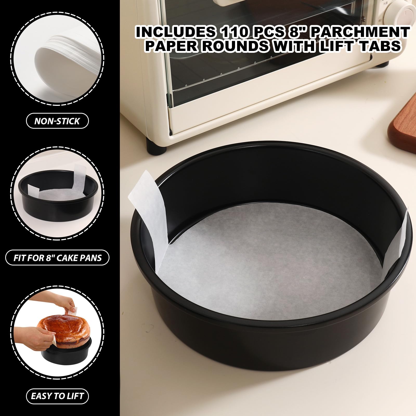 BakerChef pans with nonstick coating for smooth release.