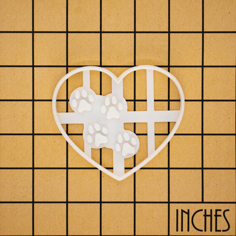 Bakerlogy Heart Paw Prints Cutter for dough and fondant projects.