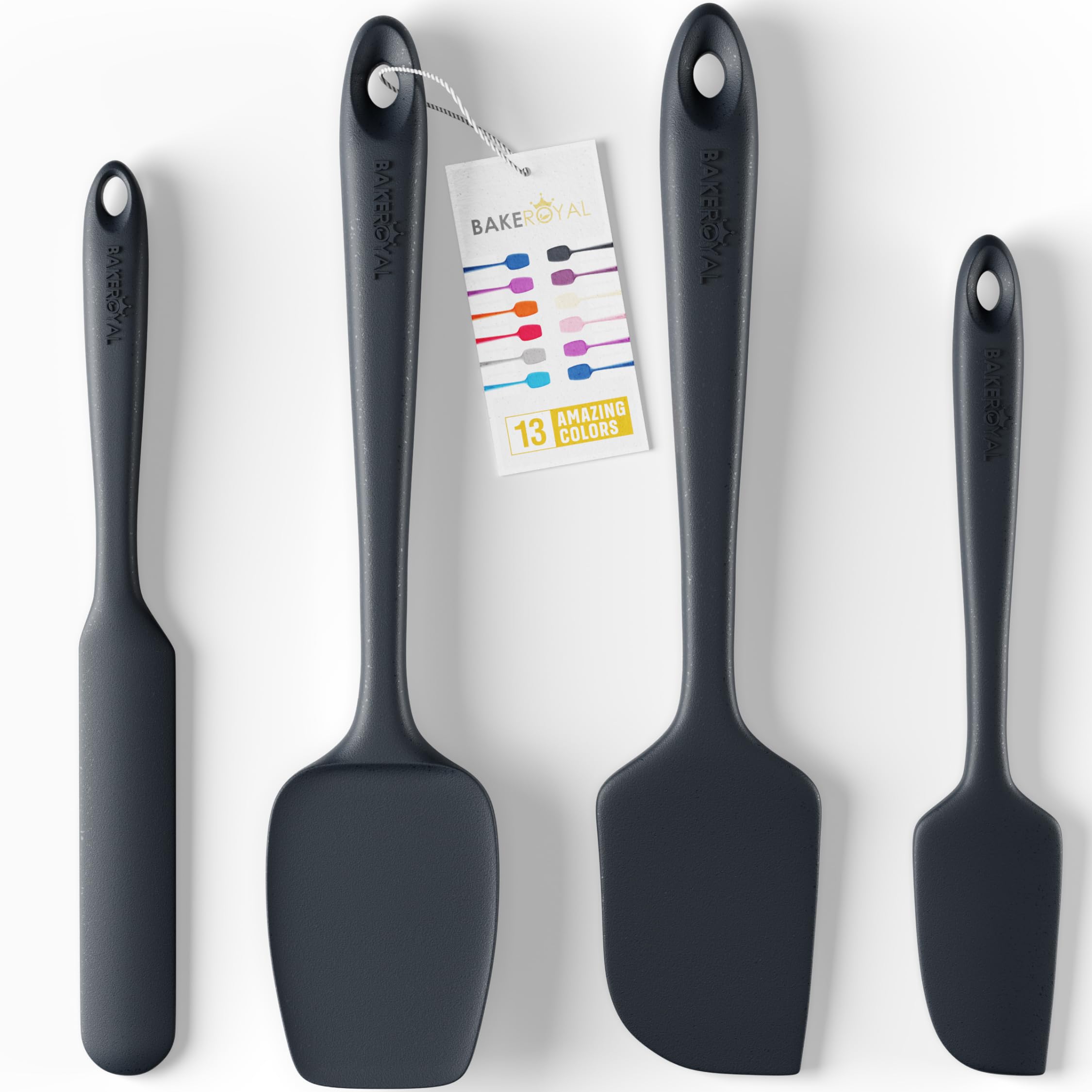 BakeRoyal large spatula for thorough scraping on nonstick cookware.