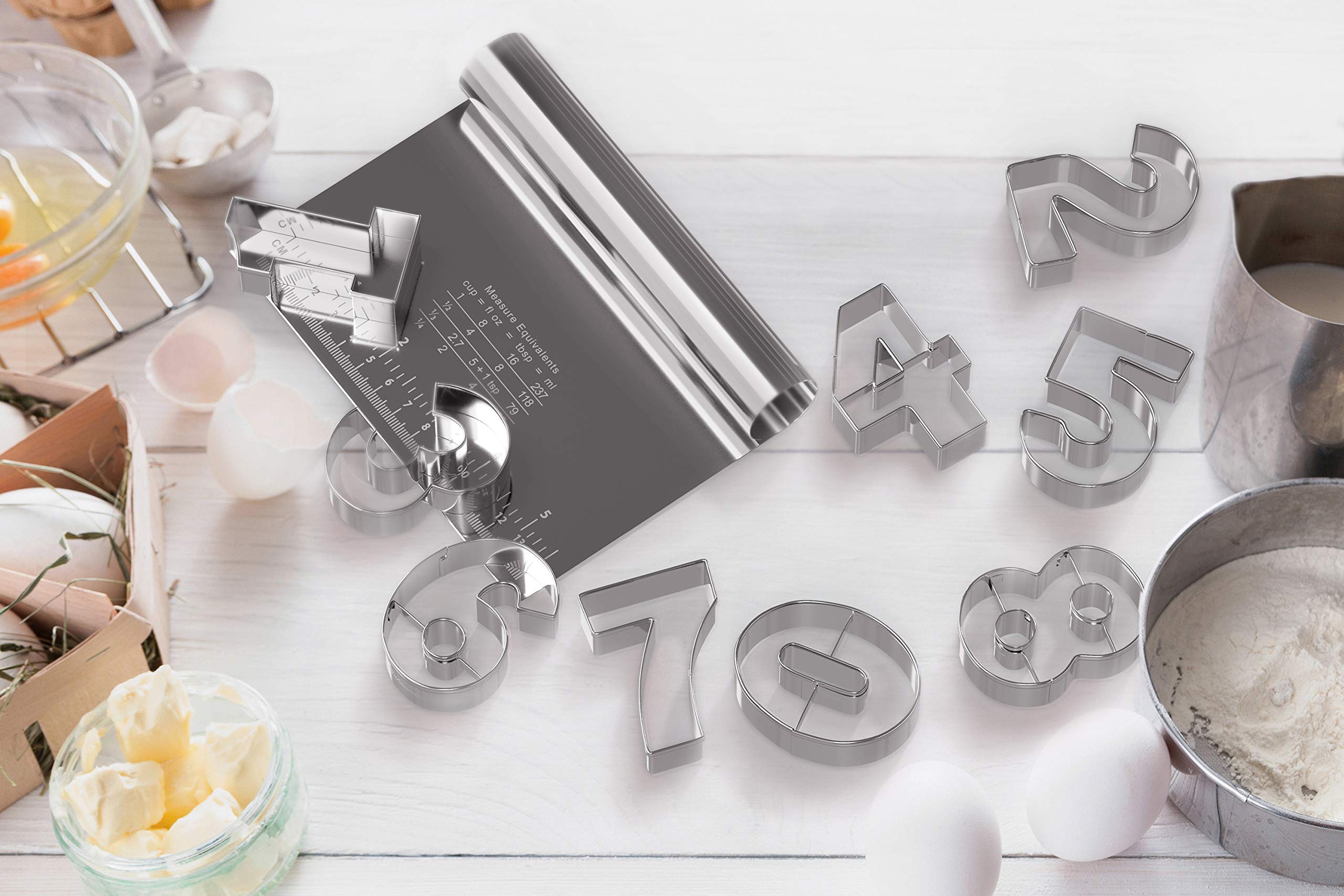 Bakerpan number cutters with interchangeable 6 and 9 for flexibility