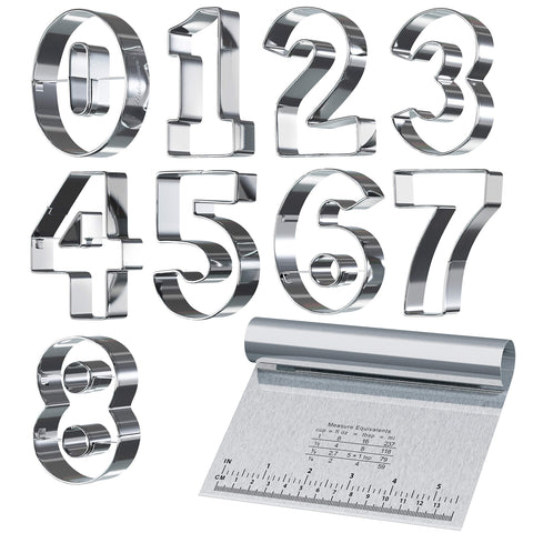Bakerpan stainless steel number cutters set of 9 with bold 3.5-inch shapes for cookies
