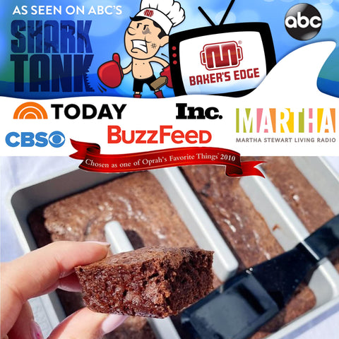 Baker's Edge brownie pan rectangular 9x12 layout ideal for standard mixes.