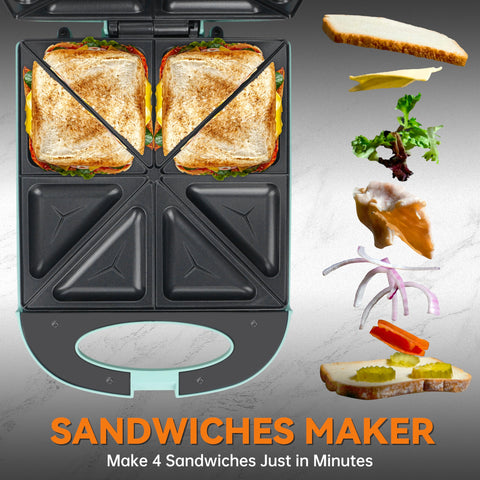 4-slice capacity with even browning via dual-side flip.