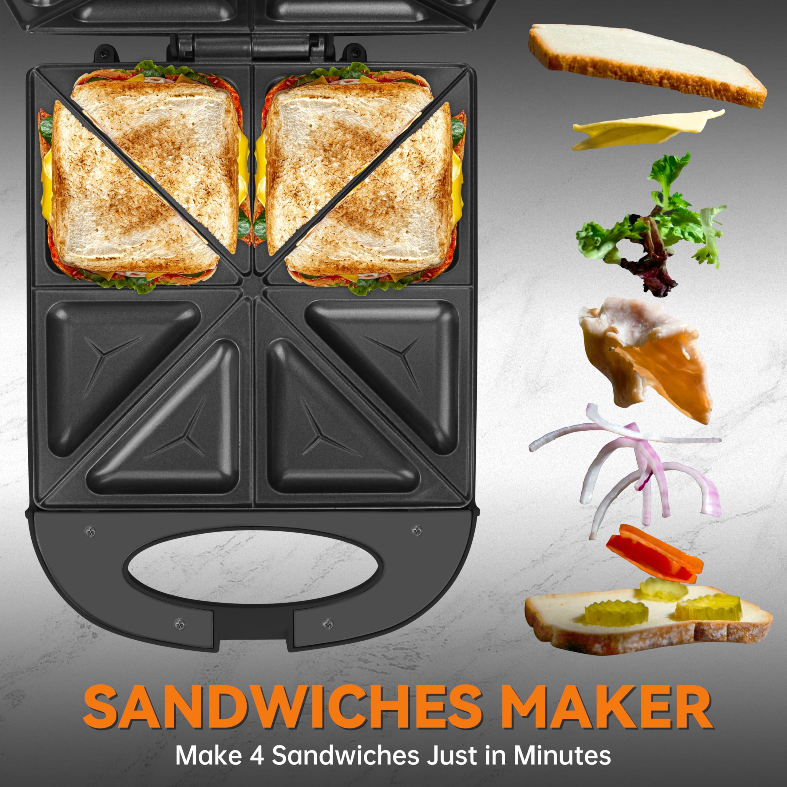 Baker's Friend sandwich-maker indicator light helps know when ready to cook