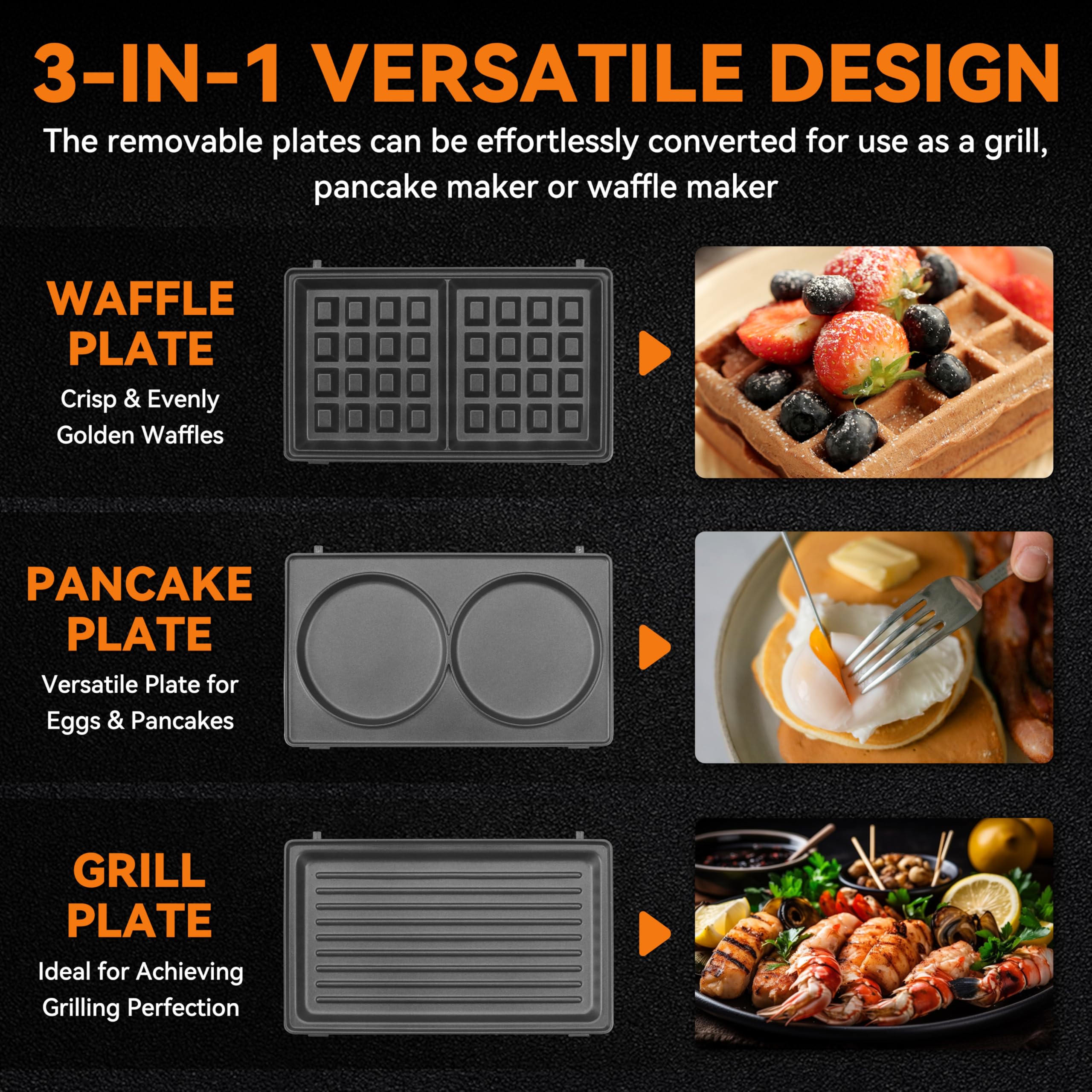 Baker's Friend cool-touch handle for safer operation during cooking.