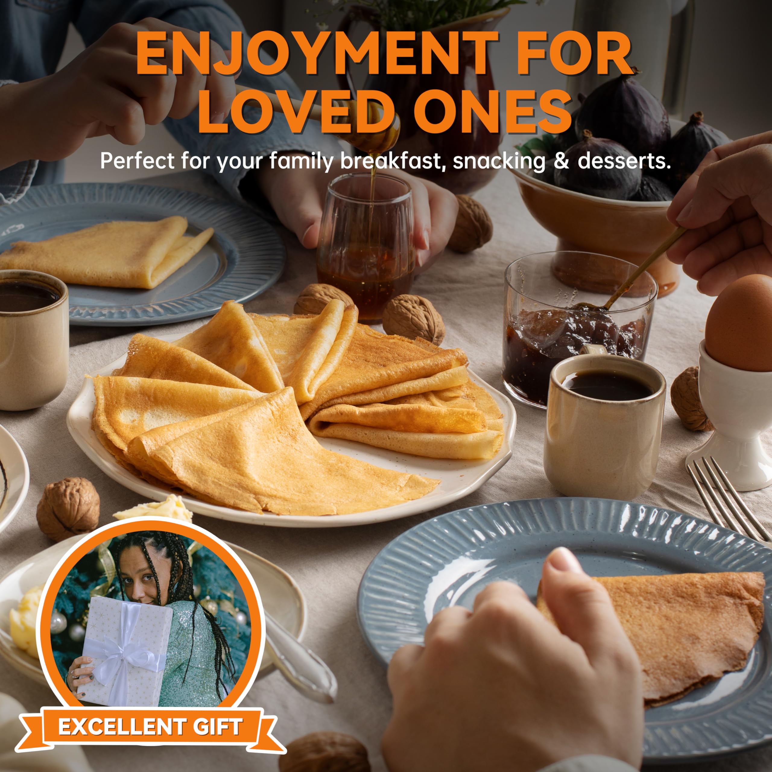 Baker's Friend crepe maker easy cleanup and compact storage