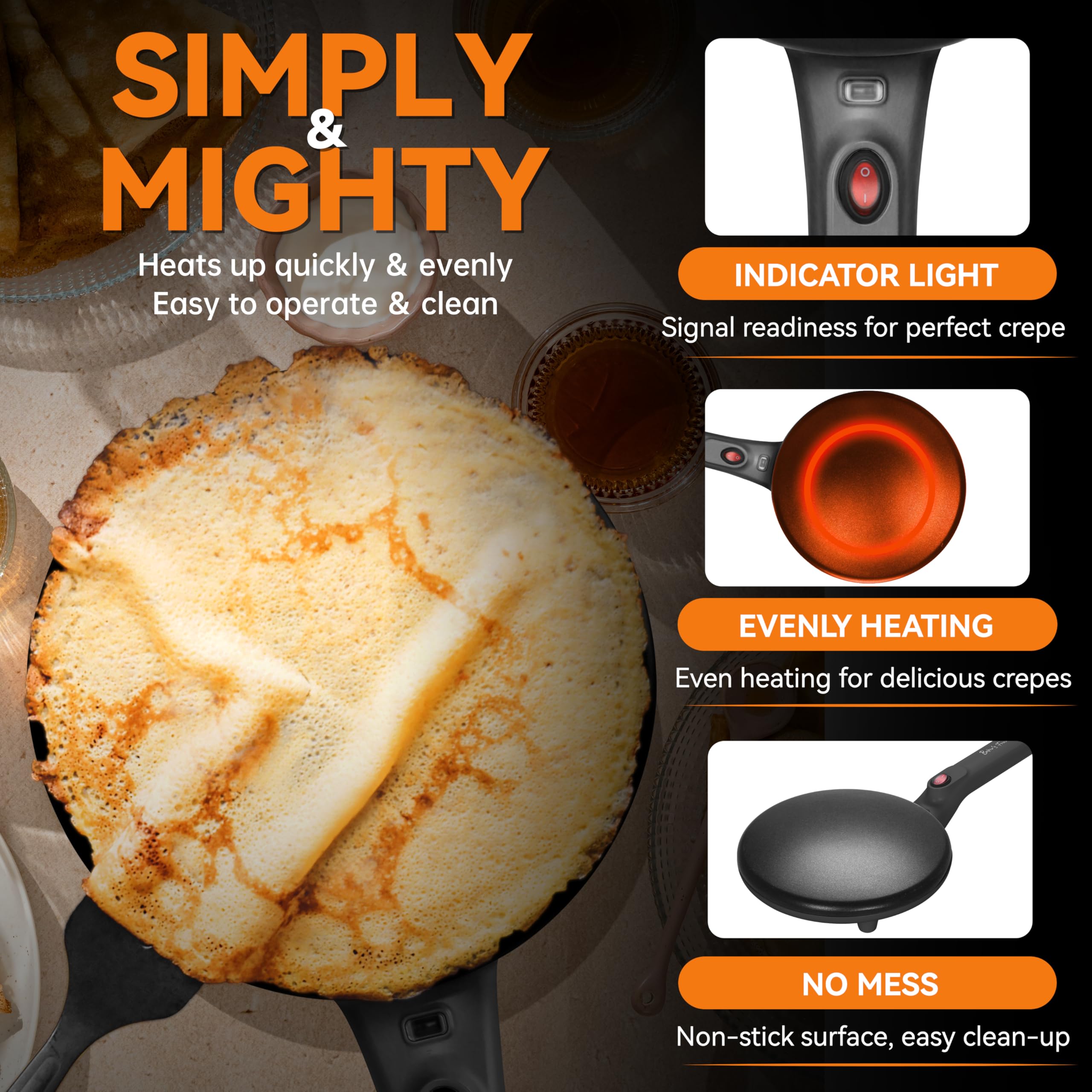 Baker's Friend crepe maker portable design ideal for gatherings